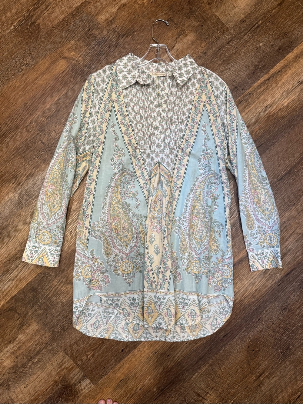Soft Surroundings Paisley 100% cotton Button-Front Tunic Medium - Picture 4 of 5